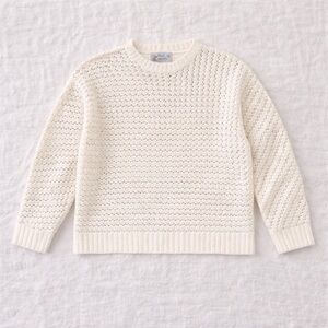 Poof Apparel Cream Open-Knit Sweater | Cozy Lightweight Pullover